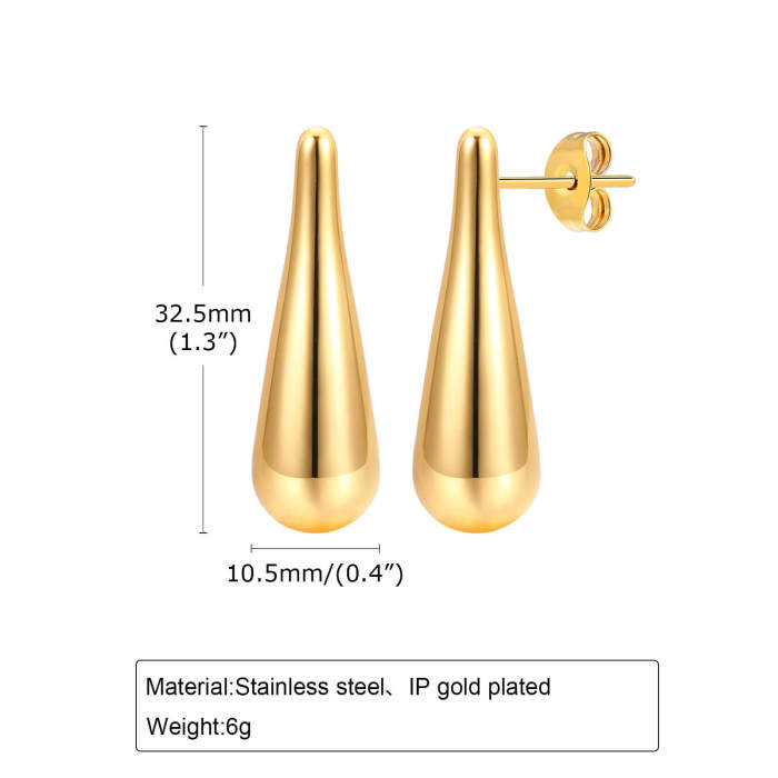 Wholesale Stainless Steel Glossy Drop Earrings