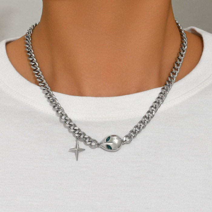 Wholesale Stainless Steel Alien Head Curb Chain