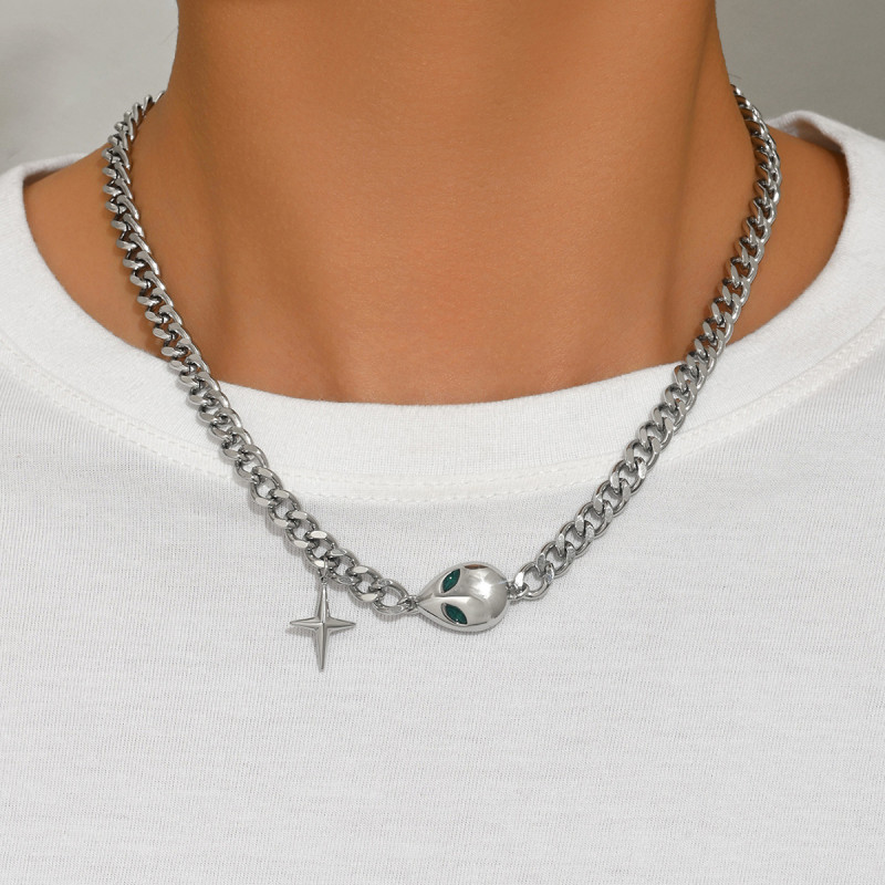 Wholesale Stainless Steel Alien Head Curb Chain