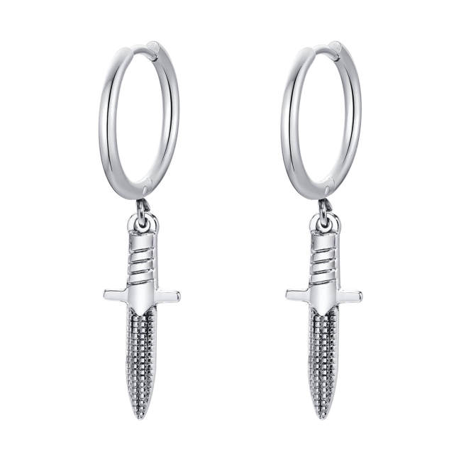 Wholesale Stainless Steel No Piercing Sword Earrings