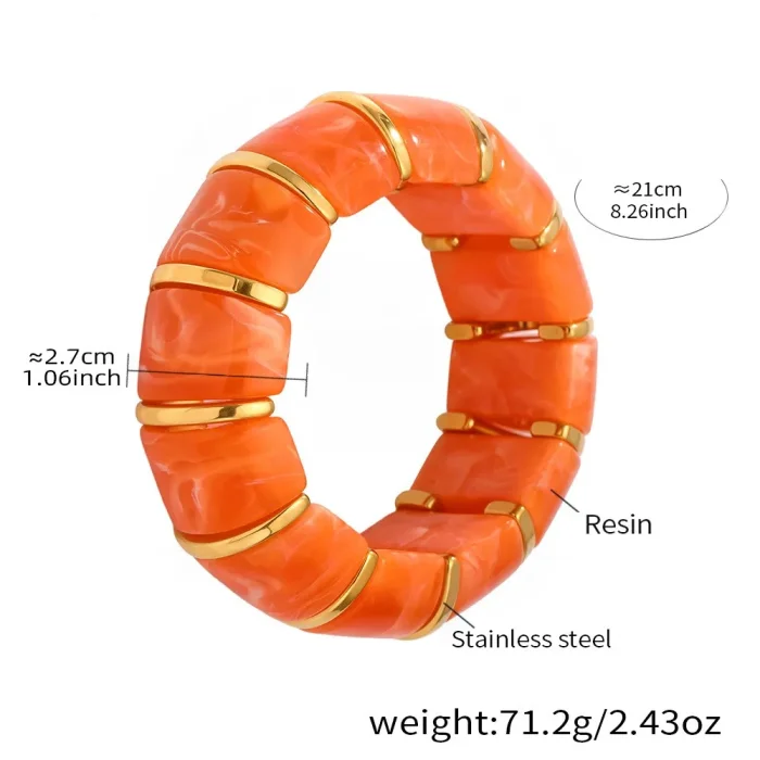 Wholesale Colorful Resin Stretch Bracelet
