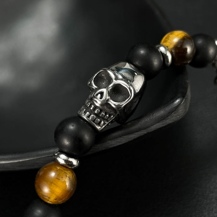 Wholesale Stainless Steel Mens Bracelet with Skull