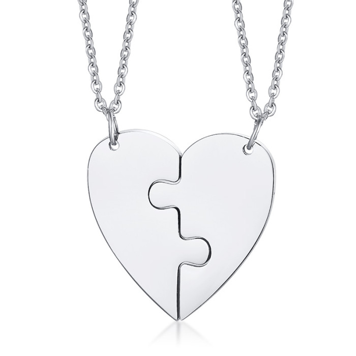 Wholesale Steel Puzzle Piece Jewelry Couples
