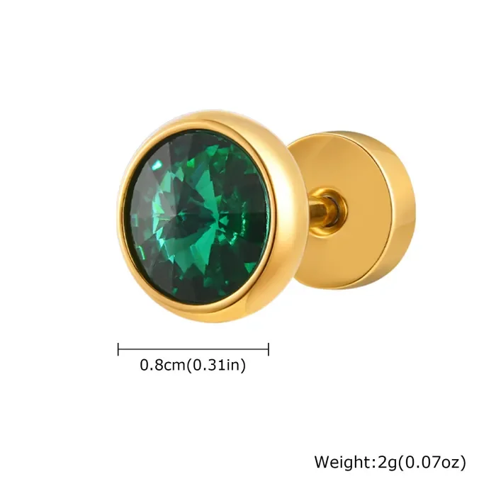 Wholesale Stainless Steel Zirconia Men's Earrings