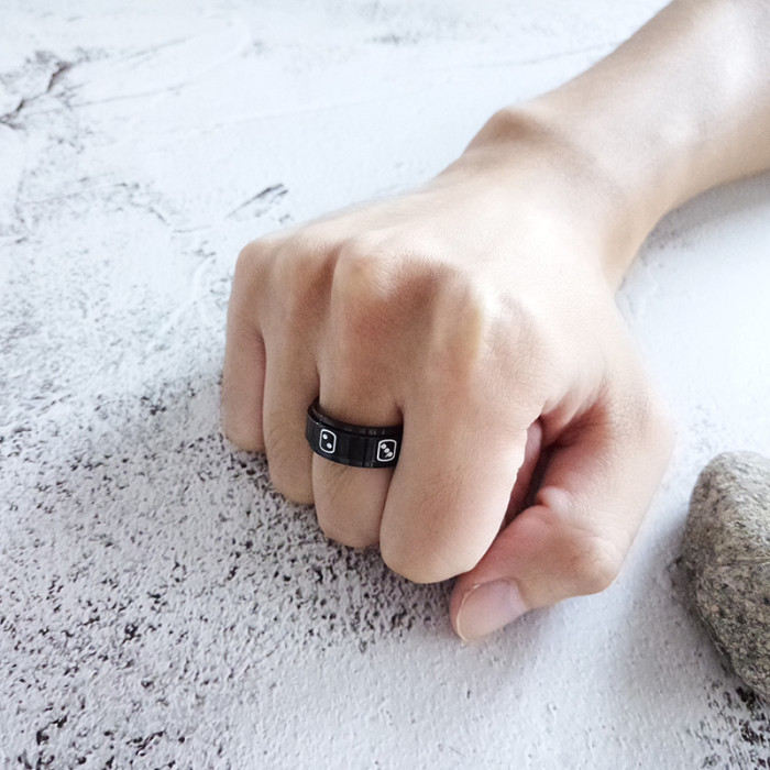 Wholesale High Quality 8MM Stainless Steel Rotatable Dice Ring for Men