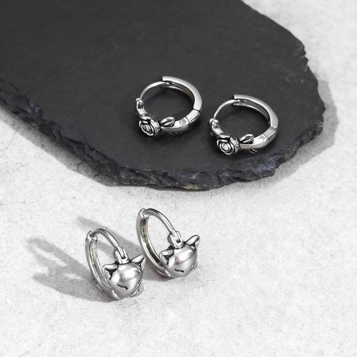 Cat Hoop Earrings Wholesale