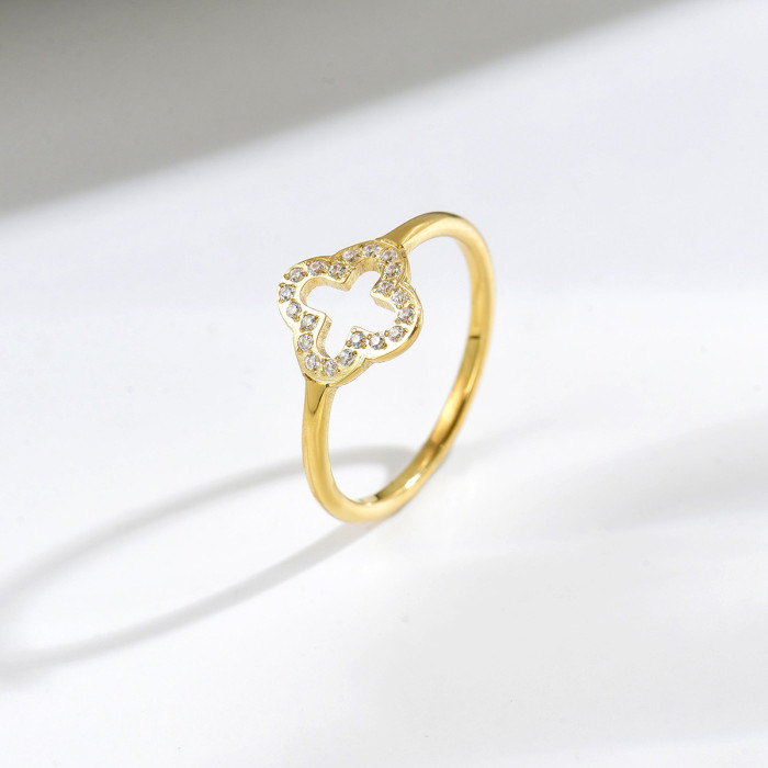 Wholesale Stainless Steel Minimalist CZ Pave Stacking Ring Set