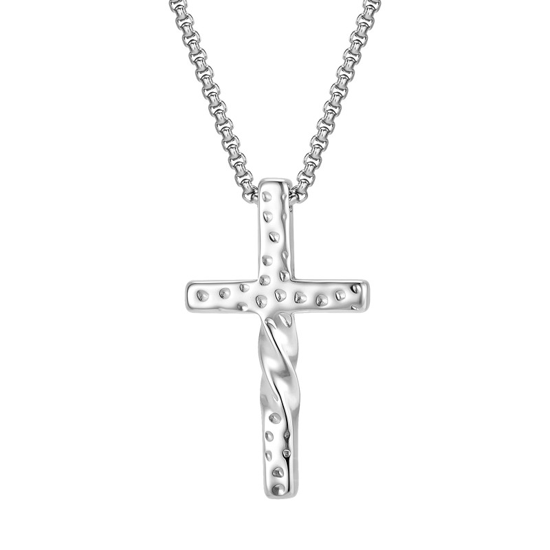 Wholesale Stainless Steel Hammered Cross Pendant