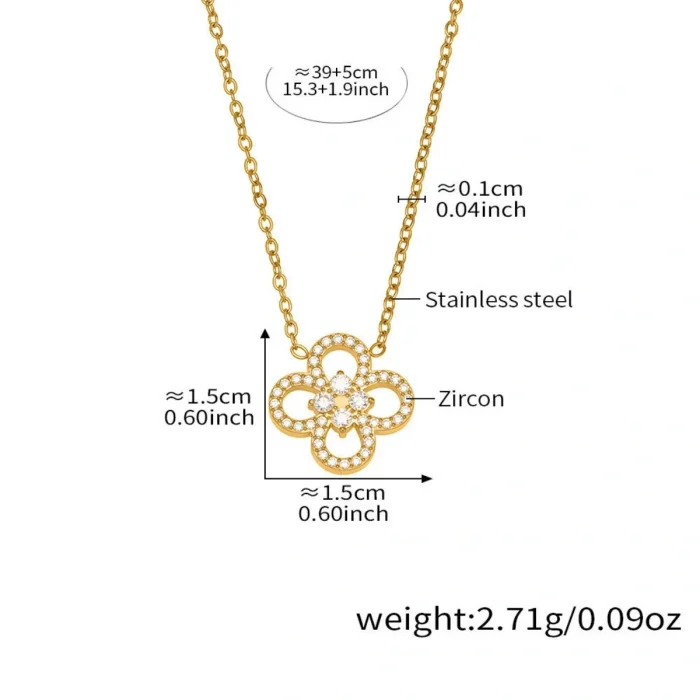 Wholesale Stainless Steel Clover Bracelet Necklace