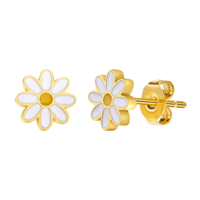 Wholesale Stainless Steel Drip Oil Cute Earrings
