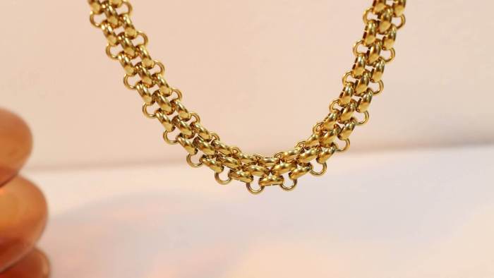 Wholesale Stainless Steel Women Robust Link Necklace Bracelet Set