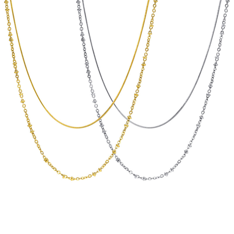 Wholesale Stainless Steel Double Layered Niche Necklace
