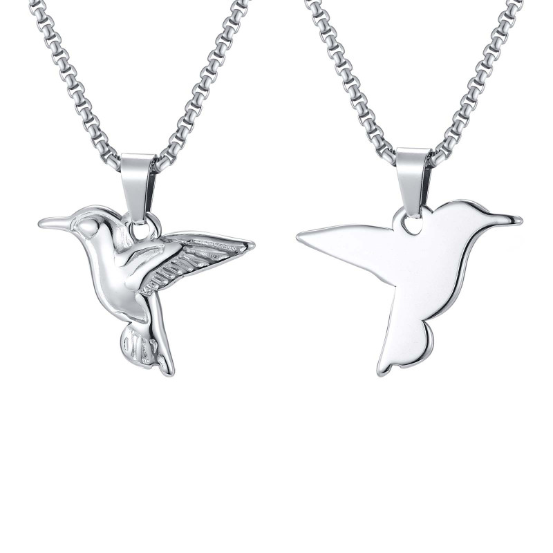 Wholesale Stainless Steel Hummingbird Pendant Necklace