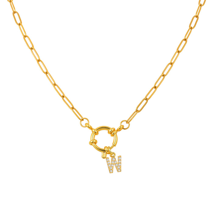 Wholesale Stainless Steel Copper Initial Necklace
