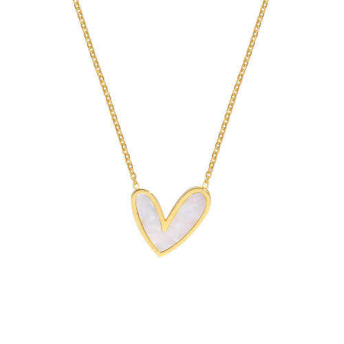 Wholesale Stainless Steel Irregular Heart Shell Necklace