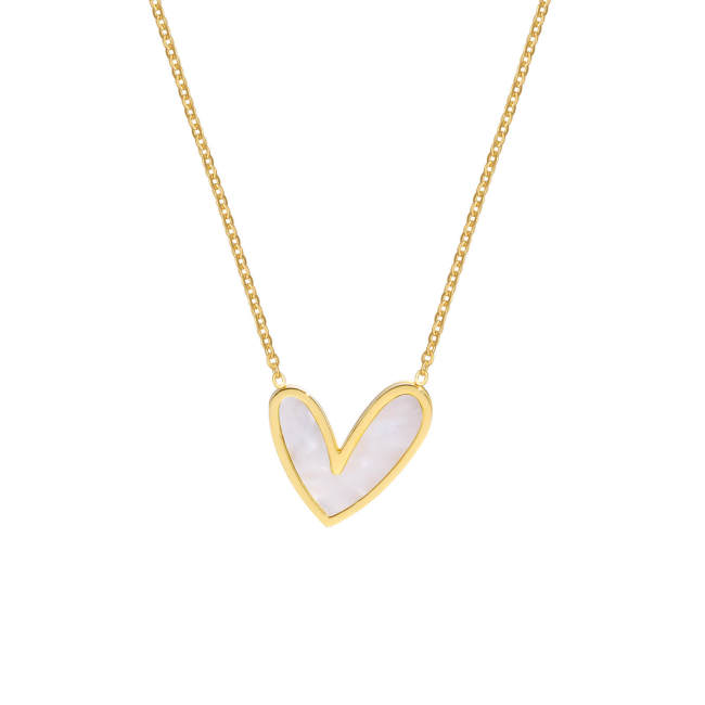 Wholesale Stainless Steel Irregular Heart Shell Necklace