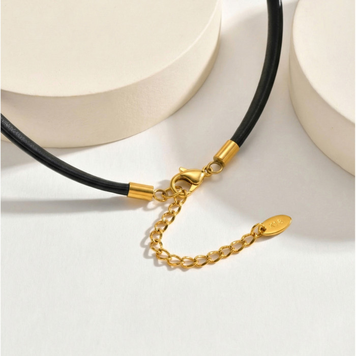 Stainless Steel Leather Necklace
