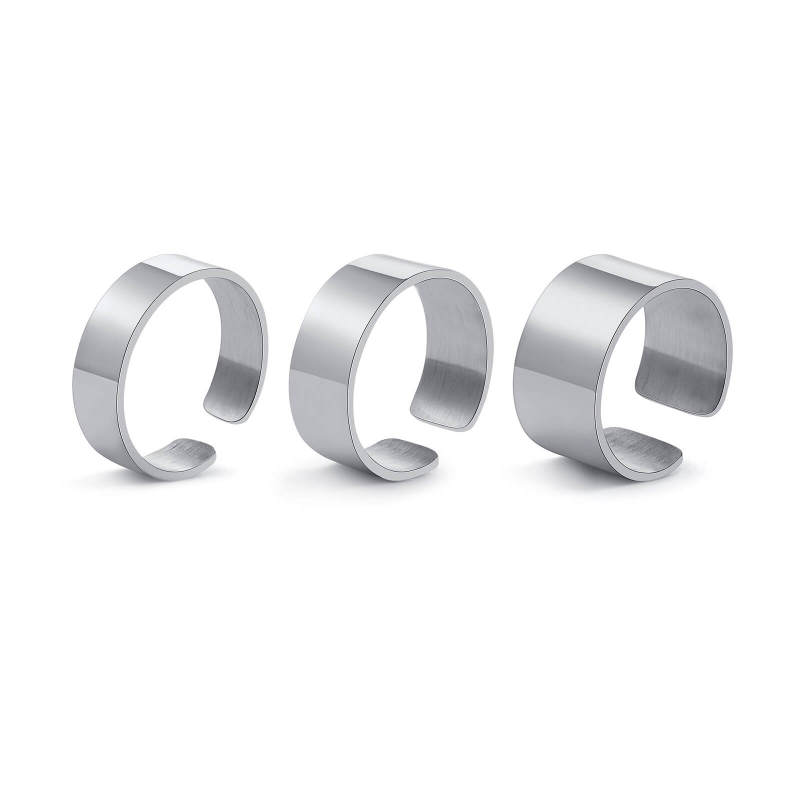 Wholesale Stainless Steel Simple Adjustable Band Ring