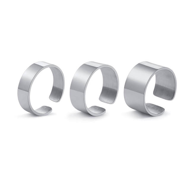 Wholesale Stainless Steel Simple Adjustable Band Ring