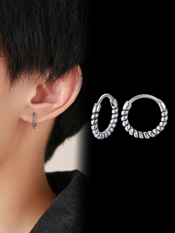 Wholesale Stainless Steel Twist Hoop Earrings