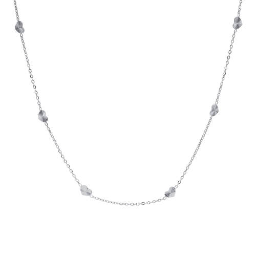 Wholesale Stainless Steel Pleated Hearts Necklace