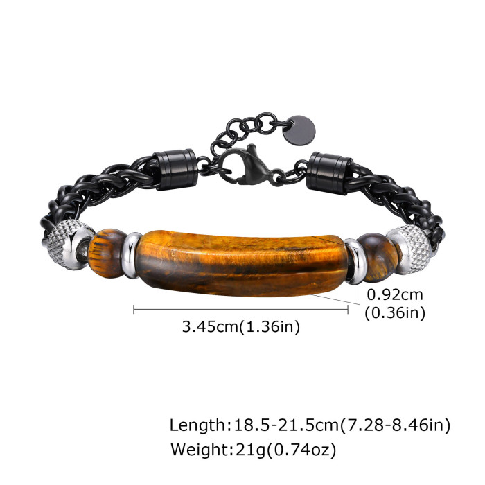 Wholesale Stainless Steel Chain Onyx Bracelet