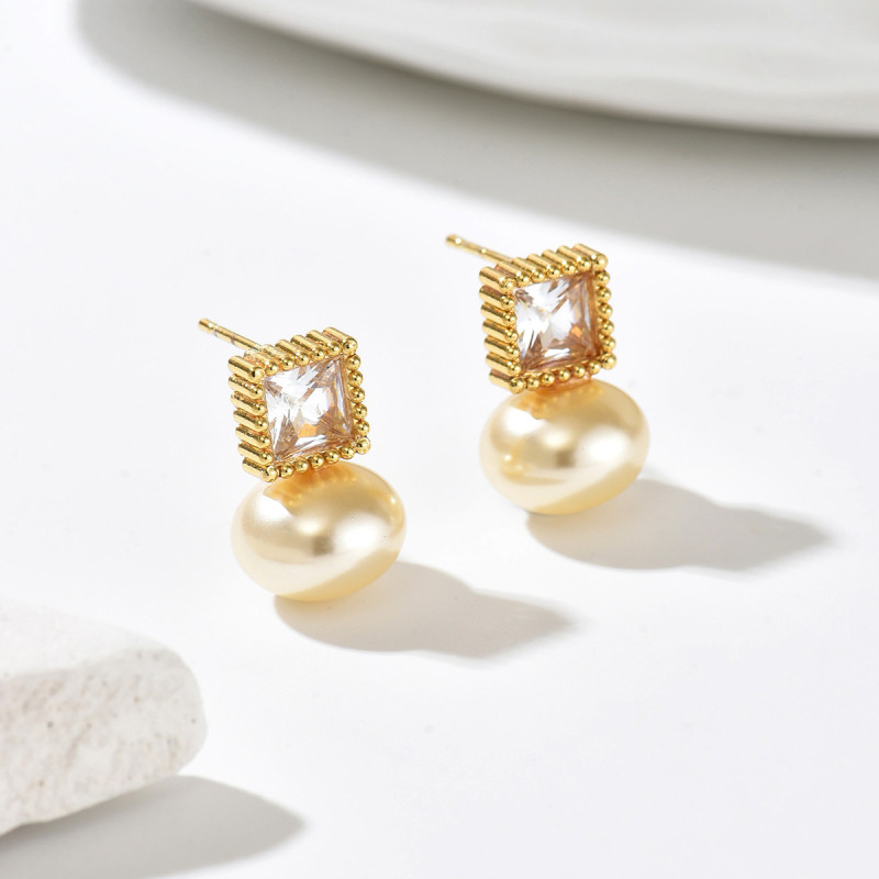 Wholesale Stainless Steel Square CZ Studs
