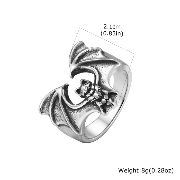 Wholesale Stainless Steel Gothic Bat Ring
