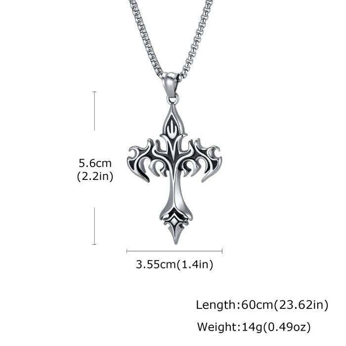 Wholesale Stainless Steel Fleur-de-Lis Cross Pendant