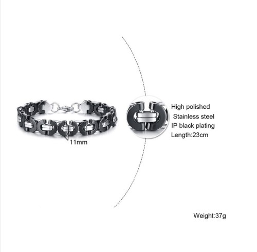 Wholesale Stainless Steel 11MM Byzantine Chain Bracelet