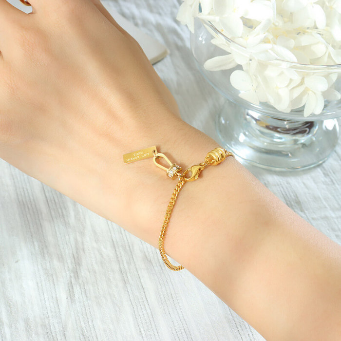 Wholesale Stainless Steel Reins Horse bracelet with CZ