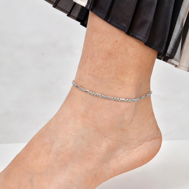 Wholesale Stainless Steel Bead and Bar Link Anklet