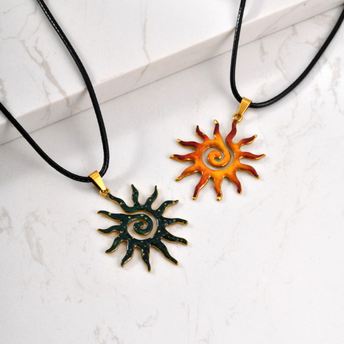 Wholesale Stainless Steel Sun Spiral Pendant