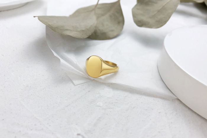 Wholesale Stainless Steel Personalized Simple Seal Ring