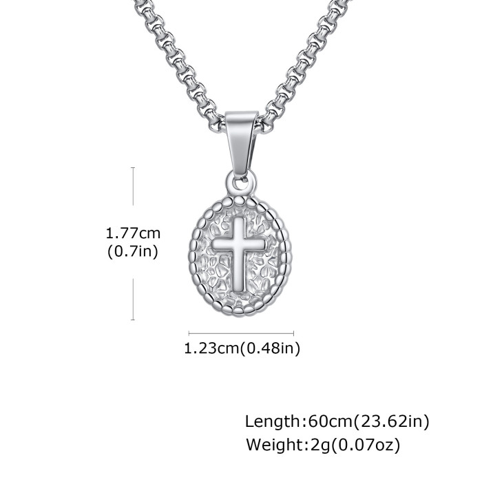 Wholesale Stainless Steel Cross Oval Pendant