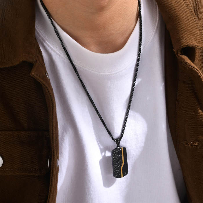 Wholesale Stainless Steel Thin Line Crocodile Dog Tag Pendant