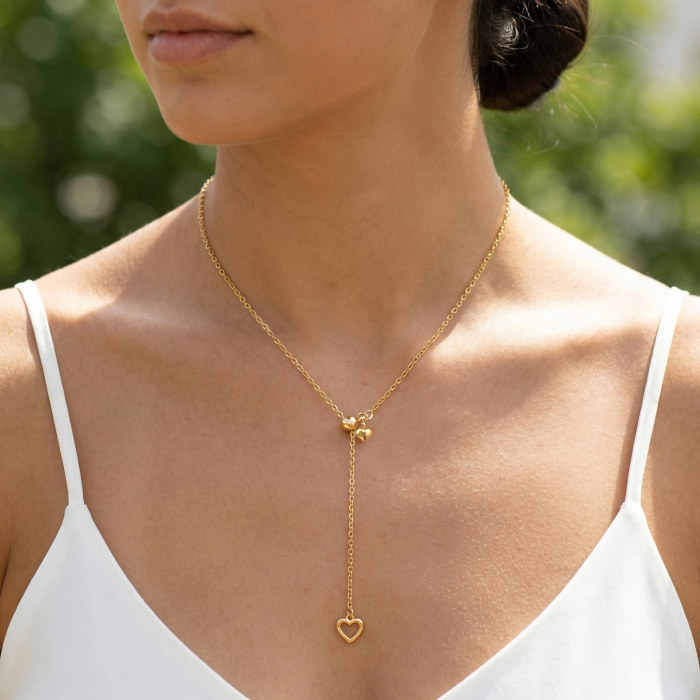 Wholesale Stainless Steel Heart Y-Necklace