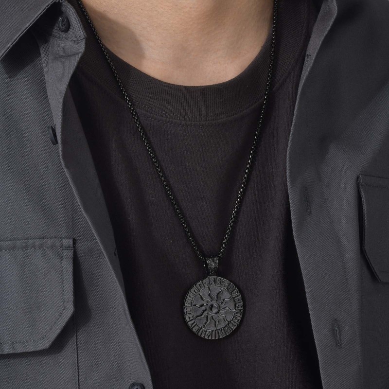 Wholesale Stainless Steel Viking Sun Rune Pendant