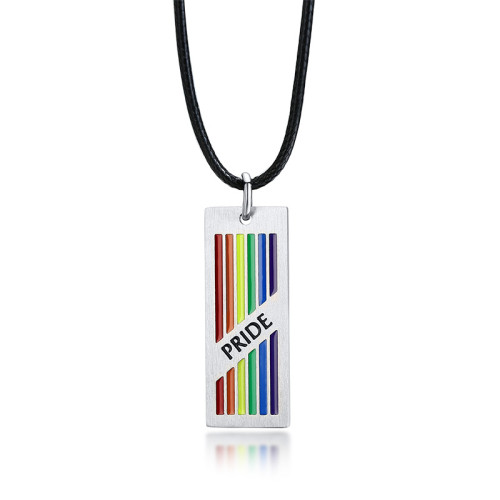 Wholesale Stainless Steel Pride Dog Tag Rectangular Pendant