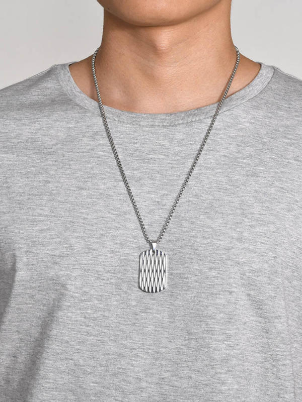 Wholesale Stainless Steel Textured Dog tag Pendant