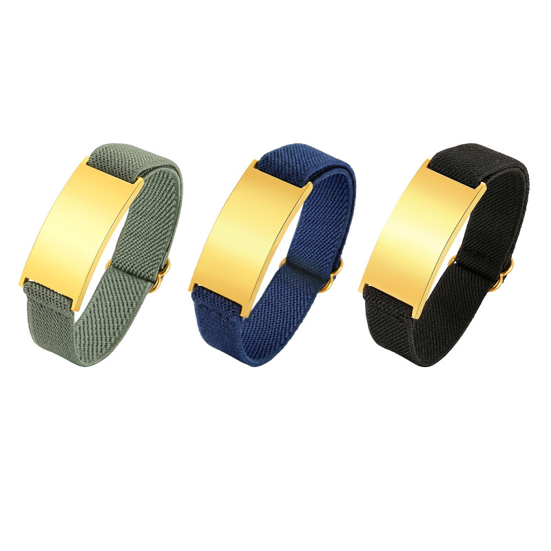 Wholesale Adjustable Nylon Strap Plate Bracelet