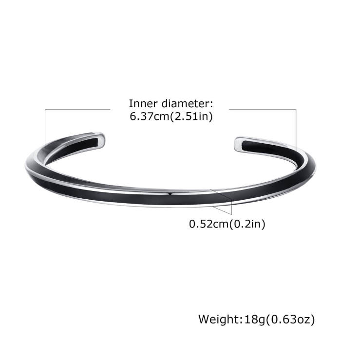 Wholesale Stainless Steel Two-tone Möbius Open Bangle