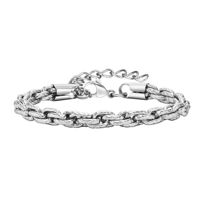 Wholesale Stainless Steel Men Rope Chain Bracelet
