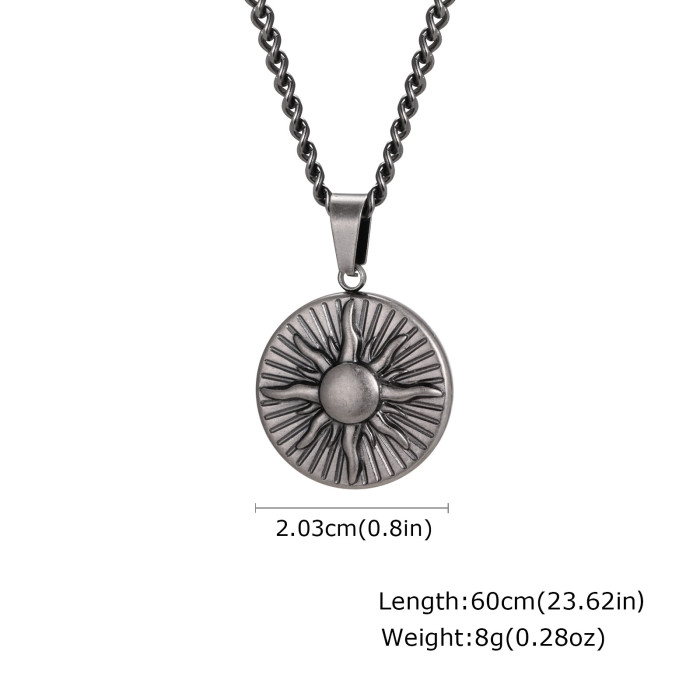 Wholesale Stainless Steel Sun God Medallion Necklace