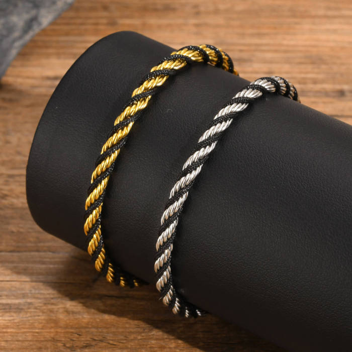 Wholesale Stainless Steel Braided Rope Twist Bracelet
