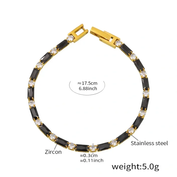 Wholesale Stainless Steel Colorful CZ Tennis Bracelet