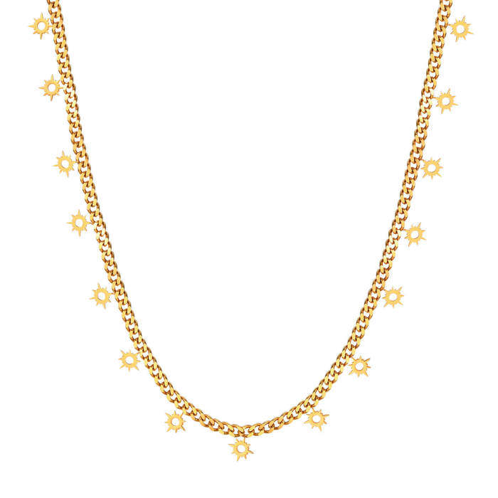 Wholesale Stainless Steel Sun Gold Necklace