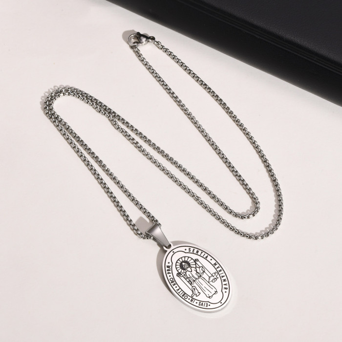 Wholesale Stainless Steel St Benedict Dog Tag Pendant