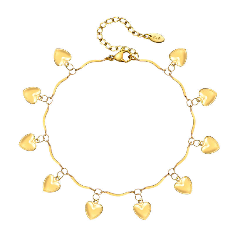 Wholesale Stainless Steel Anklets with Hearts