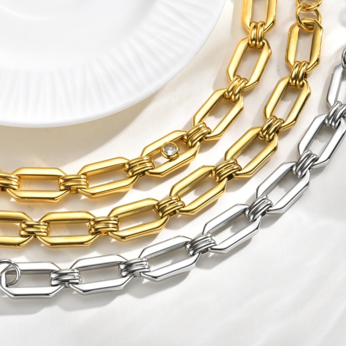 Wholesale Stainless Steel Geometric Link Bracelet